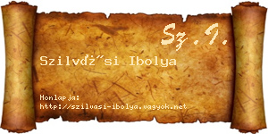 Szilvási Ibolya névjegykártya